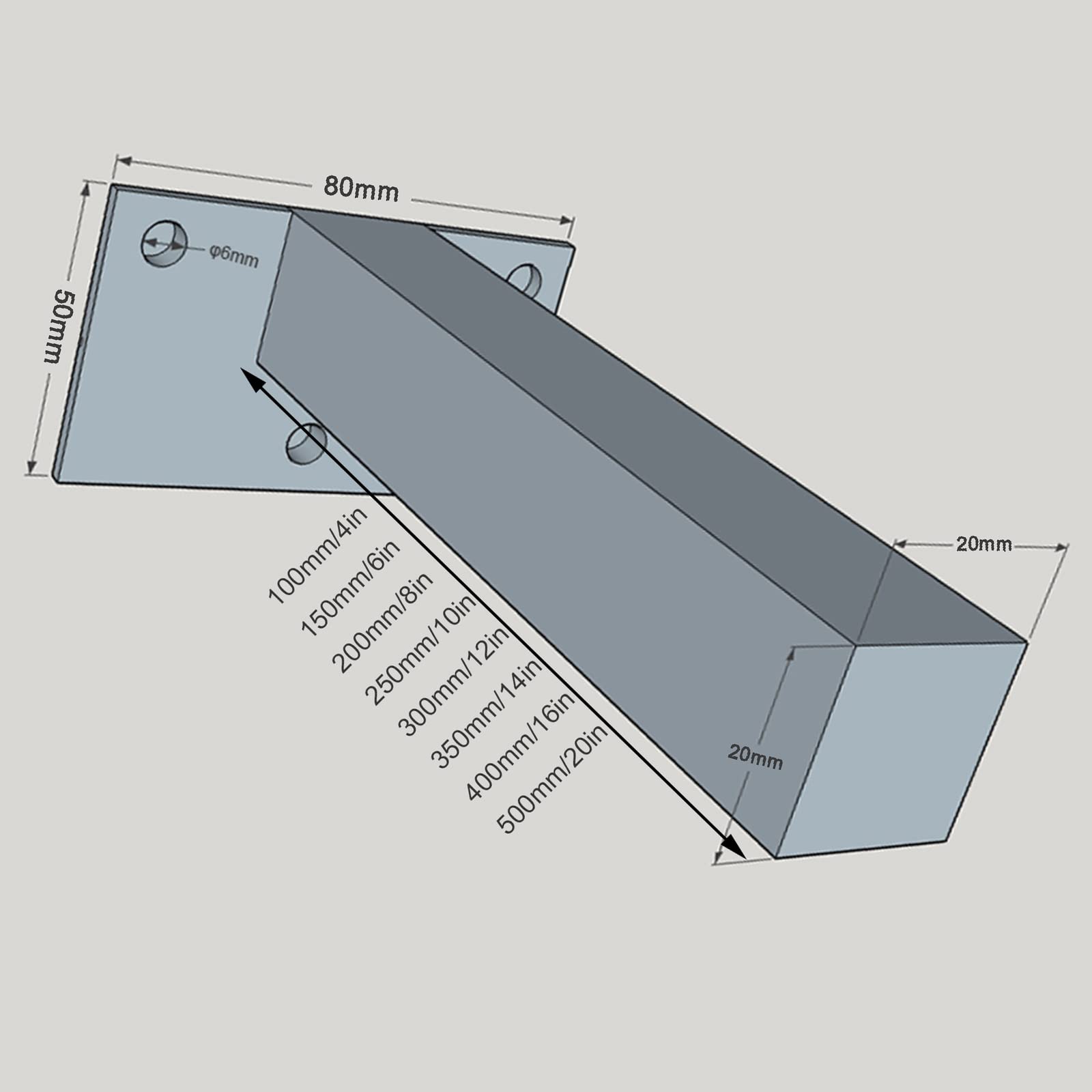 2 Soportes de Estante,Soporte de Tablero Andamio Metal,Soporte de estantería Resistente,Estante de Pared,para estantes de Libros,Cocinas,Mesa de Pared para Bricolaje,500mm/20in