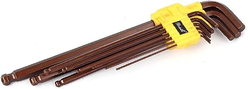 X-DREE 116"-38" S2 Hex Wrench Spanner Sets Hardware Tools Brown 9pcs(116' '- 38' 'Llave hexagonal S2 Juegos Herramientas de hardware Marrón 9pcs