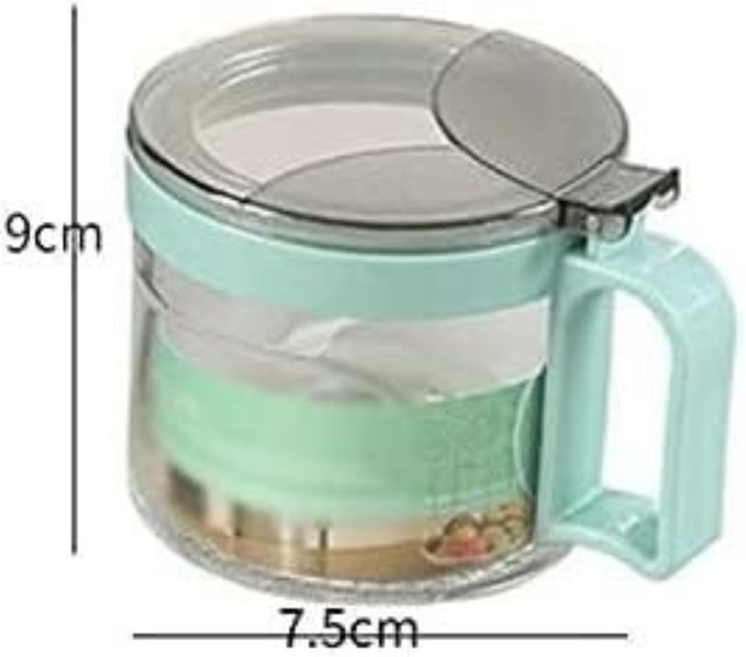 Küchenbehälter Für Salz Gewürzglas-Set, Gewürzflasche, Glas, Kunststoff, Gewürzdosen-Set Für Die Küche Zu Hause Für Zucker Salz Aufbewahrung(3 Pieces)