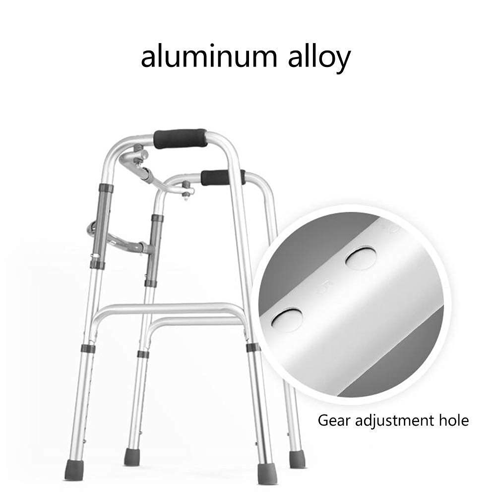 Ausilio per la deambulazione con rollator, Walker, Walker Standard Walkers 8-Velocità Regolazione Camminata Mobilità Ausilio Pieghevole Doppia Modalità Viaggio Riabilitazione Walker