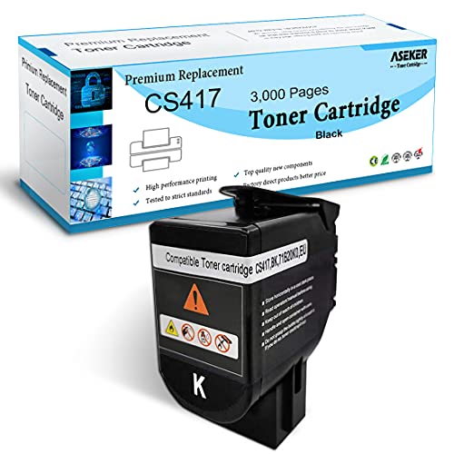 Toner Lexmark Aseker Compatible Cartuchos de Tóner para Lexmark CS317dn CX317dn CS417dn CX417de CS517de CX517de Impresoras, Altos...