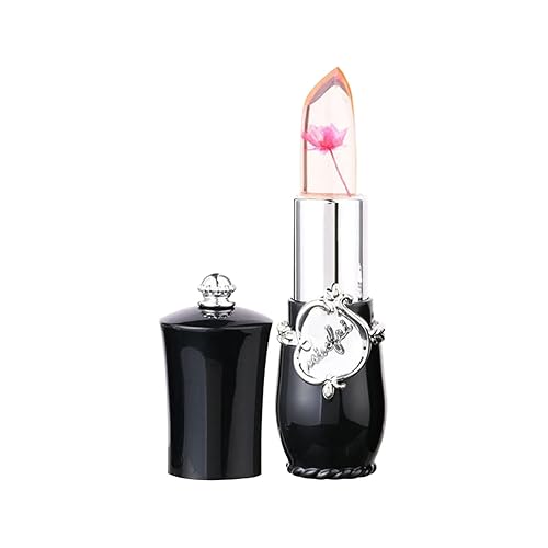 TBUIALL Lápiz labial de satén para mujer, diseño de flores de cristal, hidratante, duradero, pintalabios, gelatina, cambio de temperatura, bálsamo