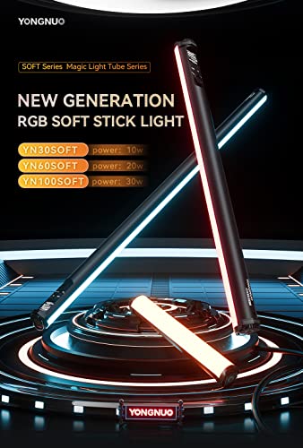 YONGNUO YN60SOFT �r�f�I���C�g ����20W �����h �X�e�B�b�N �ʐ^���C�g RGB �t���J���[ 2000K-10000K 31 �X�y�V�����V�[�����[�h�B�e�Ɩ����C�g ���P�xLED �r�f�I�B�e/YouTube/Tiktok/������/���B�蓙��