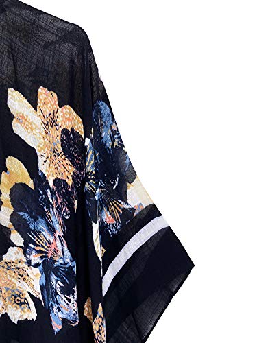 Moss Rose Women's Beach Cover Up Swimsuit Kimono With Bohemian Floral Print, Loose Casual Resort Wear #TOP4