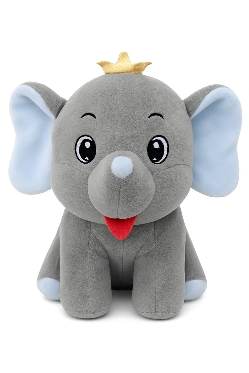Elephant Soft Toy Plush | Cute & Huggable Elephant Toy for Kids & Babies | Premium Soft Plush Toys for Boys & Girls | Safe, Washable Stuffed Animal (Grey)-image-47