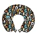 ABAKUHAUS Alfabeto Cuscino da Viaggio, Modello moderno lettere Fun, Accessorio in Schiuma di Memoria per Viaggio, 30 cm x 30 cm, Scuro Talpa Multicolor