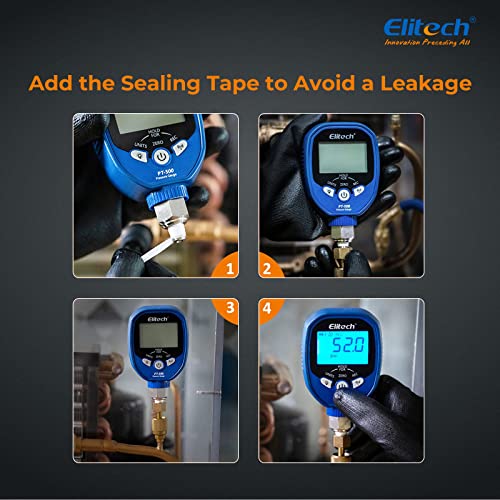 Elitech Digital AC Gauge Set HVAC Gauges APP Monitoring with