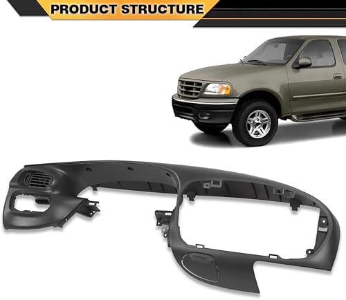 Miniatura 9 de Bisel de tablero gris grafito compatible con Ford F150 1997-2003. Compatible con Ford Expedition 1997-2003