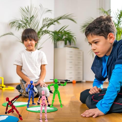 Image of Ramoni 4 Pcs T13 Action Figure, 1 /14 Scale, 3D Printed, Multi Articular, 30+ Joints, Red, Blue, Pink, Green