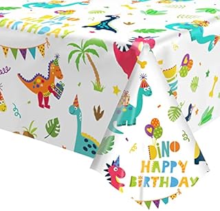 Dinosaur Tablecloth, Dinosaur Tablecloth Party, 1PC Dinosaur Table Cloth Rectangle for Kids Boys Dino Them Birthday Party, Dinosaur Printed Table Cover for Dinosaur Party Decorations (137*274 CM)