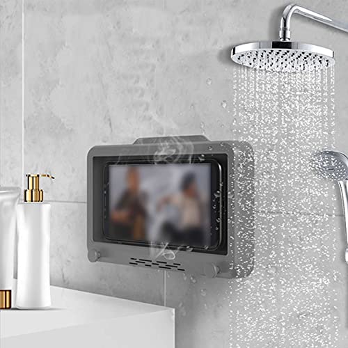 Shower Phone Holder Waterproof 360° Rotation Mirror Wall Mount Phone Holder For Shower Bathroom Bathtub Kitchen #TOP1