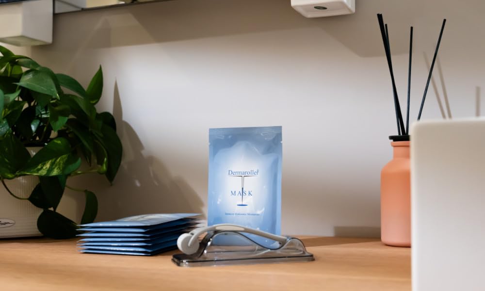 Dermaroller Hyaluronsäure Gesichtsmaske gegen trockene Haut - 1 x 10 Stück (10er Pack) - Skincare (Premium) Spendet Feuchtigkeit, mildert Falten, unterstützt die Kollagenbildung