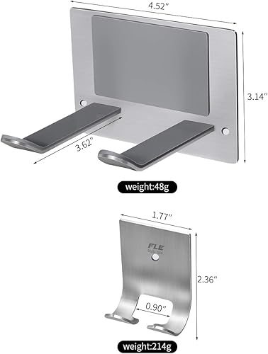 Miniatura 10 de FLE Soporte para secadora de pelo montado en la pared, autoadhesivo, organizador para secadora de pelo compatible con la mayoría de secadores de