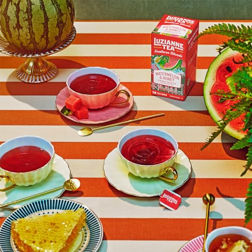 Luzianne Southern Blends Variety Pack - Mint & Rose, Honeyed Peach, and Watermelon & Honey 18 Count (Pack of 3)