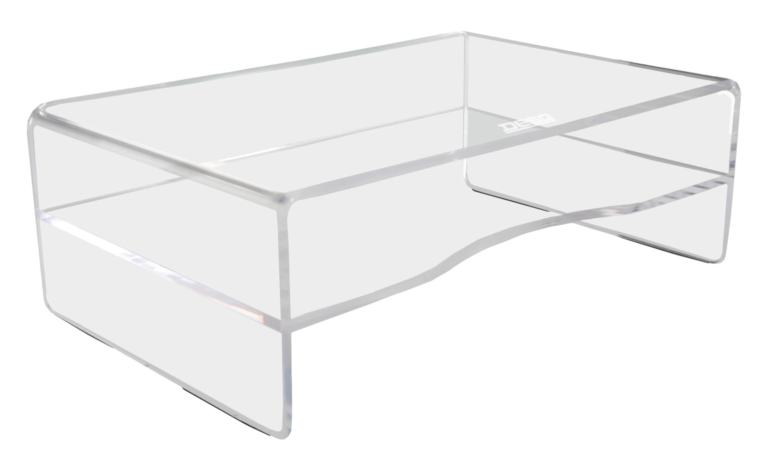 DESQ Supporto per monitor in acrilico, altezza 120 mm, design olandese, trasparente