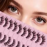 AKARA Ciglia Finte Naturali 10 Paia 3D Mezze Ciglia Finte False Eyelashes Visone Artificiale (BY03)