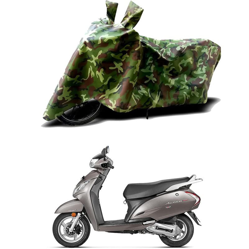 Image of 100% Water Resistant Full Bike Scooty Two Wheeler Body Cover Compatible for Honda Activa BS6 /UV-Rays /Heat Protection /Birds Dropping /Scratchproof /Dust Proof /Waterproof /All Varient[Green MJ]