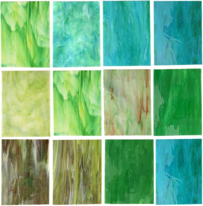 CHICSHIS 10 Opaque Stained Glass Sheets
