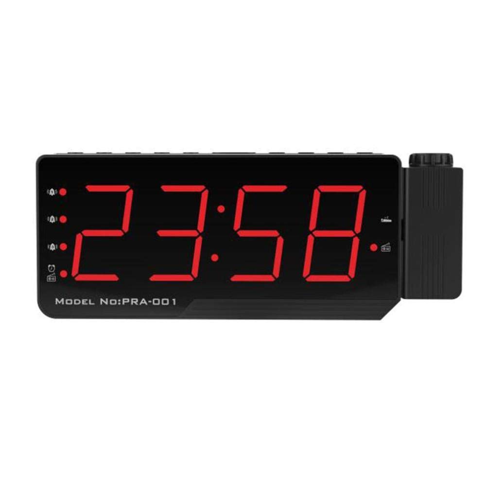 Radio-réveil projecteur LED pour chambre avec affichage température et alarme Snooze