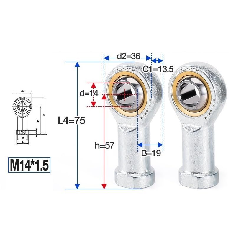 Roulements à rotule SI30-1T/K haute charge à pas fin pour ajustement mécanique