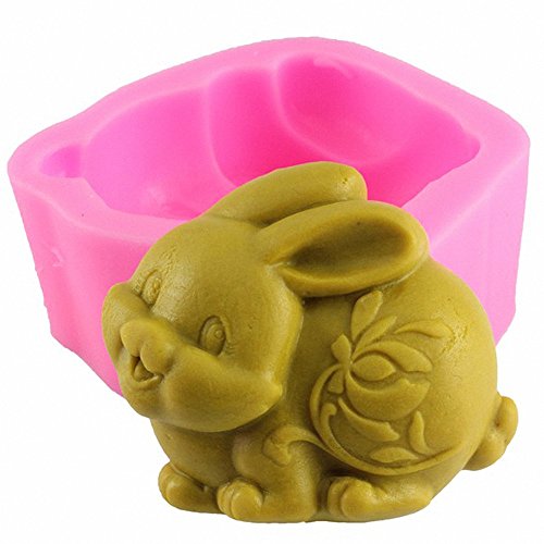 MoldFun Rabbit Silicone Mold Easter Day Bunny Mould for Fondant, Cake Topper Decorating, Mini Soap, Wax Crayon, Polymer Paper Fimo Clay