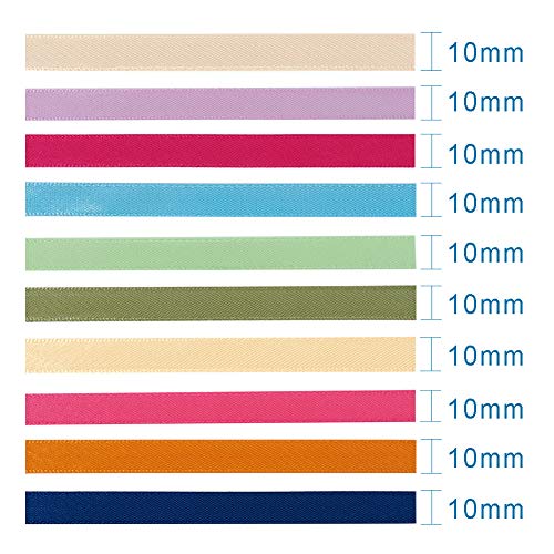 Set 10 Cintas de Raso Satinado 3/8" (10mm) x 25 yardas miniatura 5