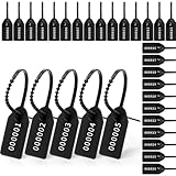 Nuanchu 100 Pcs Plastic Tamper Seals Numbered Zip Ties Fire Extinguisher Tags Disposable Self-Locking Tie, 170 mm Length(Black)