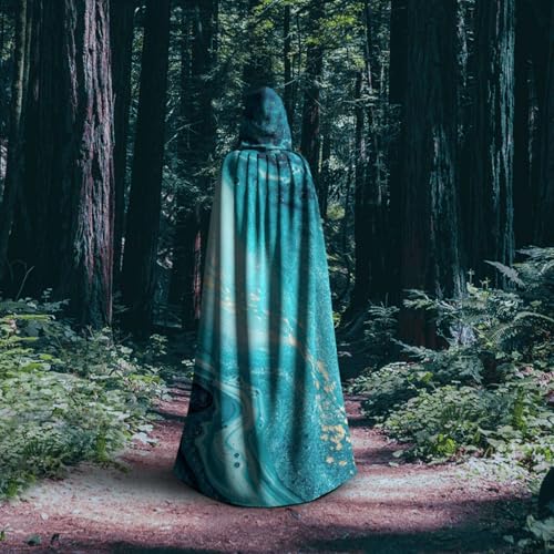 Cape longue marbre bleu pour cosplay, festivals et soirées à thème - 6