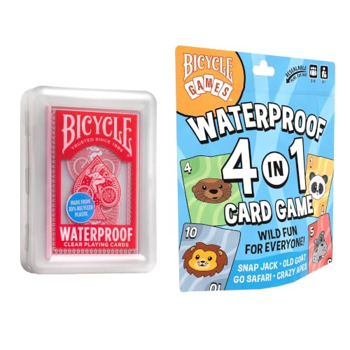 Image of Bicycle Waterproof Bundle- 4-in-1 Kids Card Games and Plastic Playing Cards