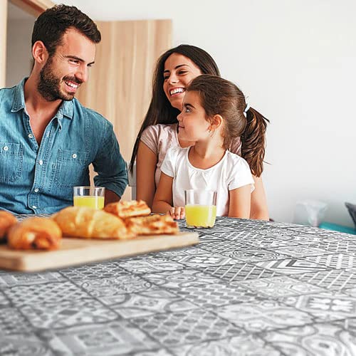 Toile cirée ronde Manhattan Visbi 150cm idéale pour repas de famille