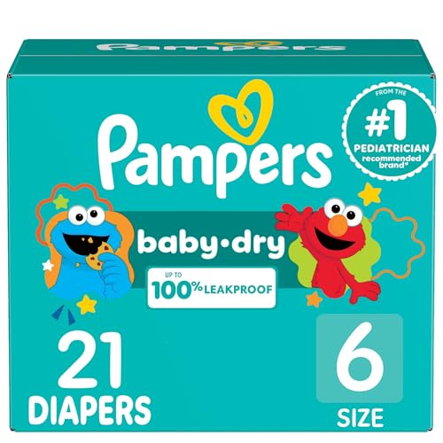 Pampers Diapers - Baby Dry - Size 6, 21 Count, Absorbent Disposable Infant Diaper (Packaging May Vary)