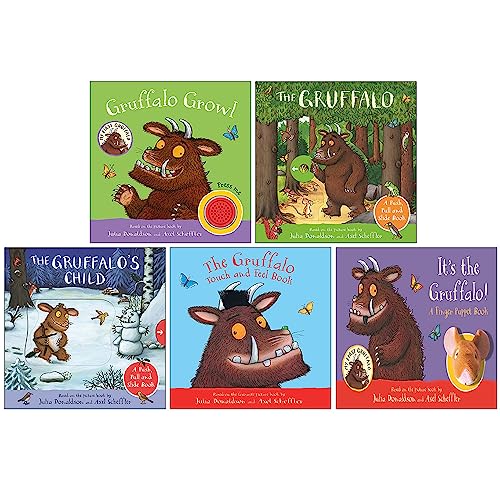 My Gruffalo 5 Books Collection Set by Julia Donaldson & Axel Scheffler (Gruffalo Growl, The Gruffalo, The Gruffalo's Child, The Gruffalo Touch and Feel Book & It's the Gruffalo Finger Puppet Book)