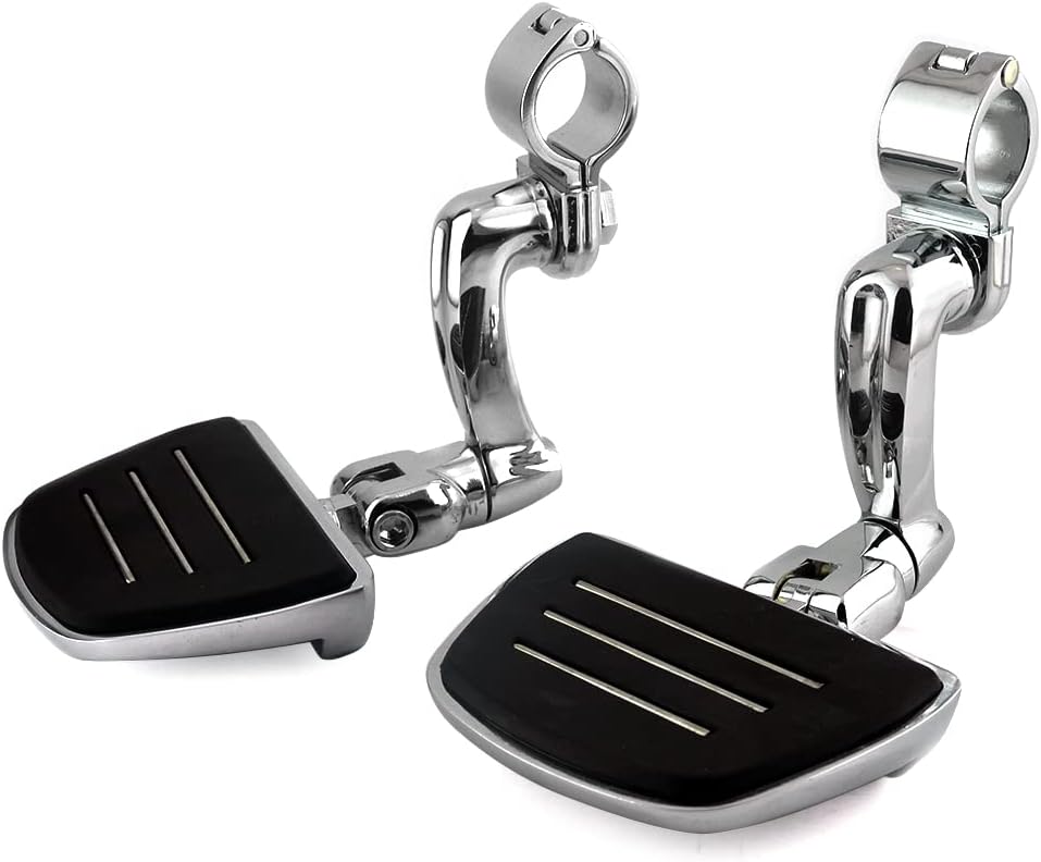 Boldness Motorcycle Foot Mini Board Pedals Rests Highway Pegs with Mount 32mm 1.25”Engine Guards/Tubing Crash Bar Clamps For Harley Touring Road Electra Street Glide Road King Dyna Sportster