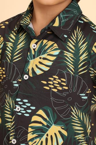 Image of Boys Printed Casual Shirt Short Sleeve Button Down Beach Shirt for Kids