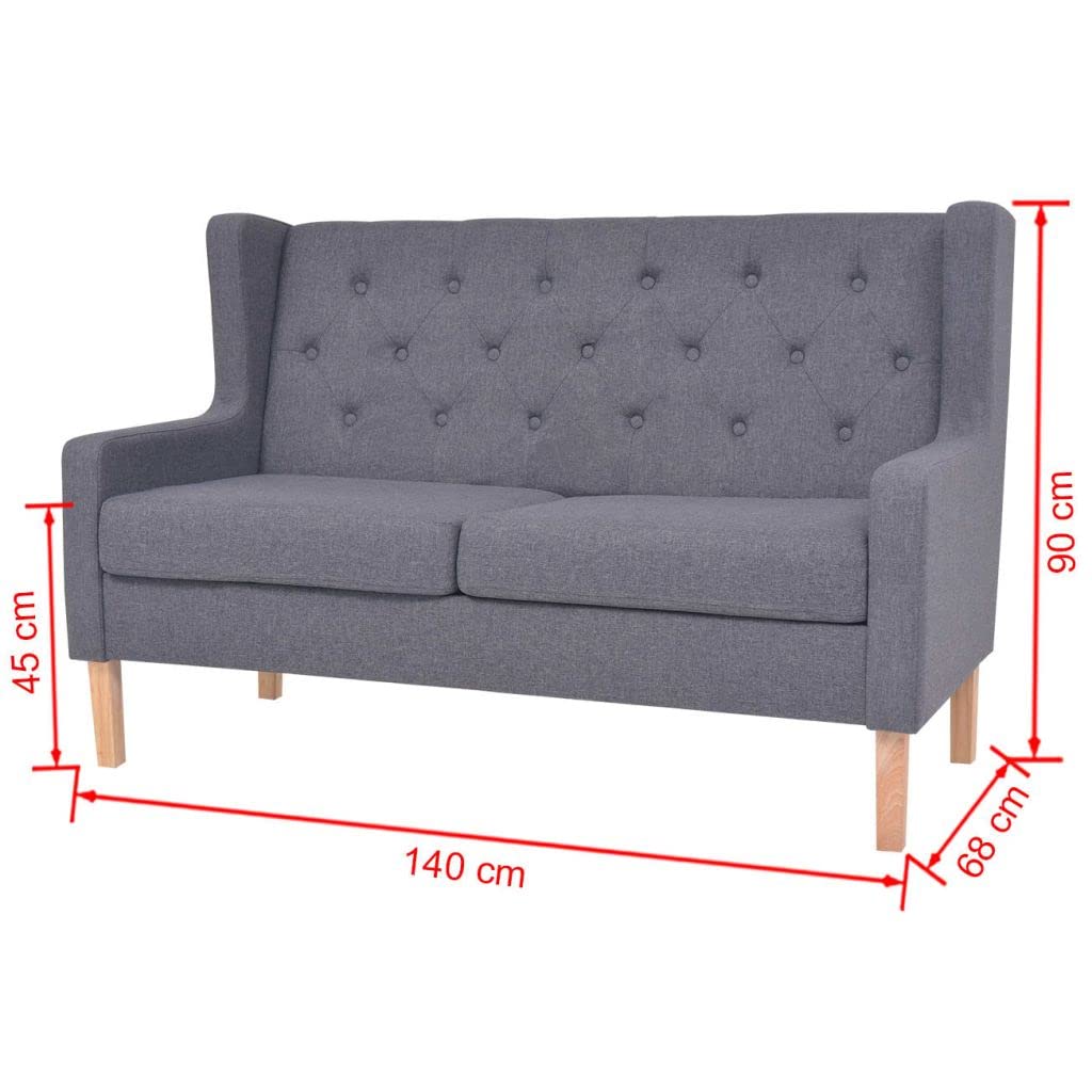 Gecheer Divano a 2 Posti in Stoffa, Divano Letto 2 Posti, Divano per Soggiorno/Ufficio Moderno, Sofà Divanetto Letto Poltrona Arredo per Salotto Grigio
