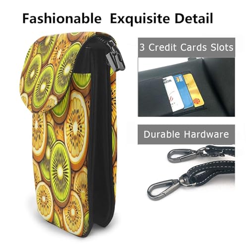 Cell Phone Crossbody Purse Yellow Fleshed Kiwi Womens Shoulder Wallet With Phone Pocket2