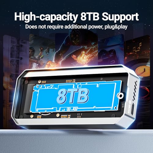 Carcasa externa JEYI 80Gbps M.2 2280 NVMe con ventilador turbo miniatura 4