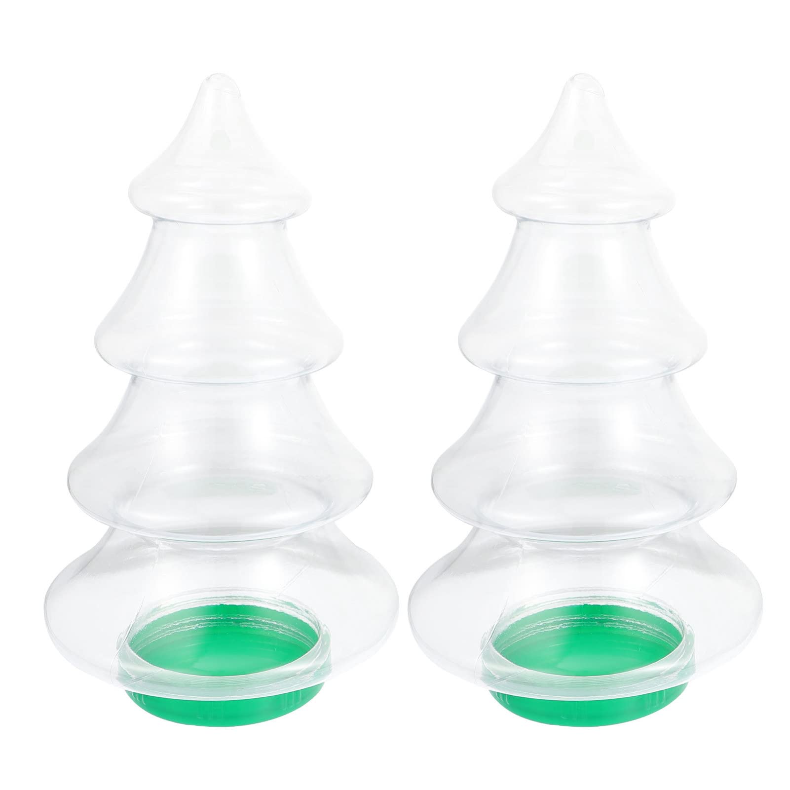 STOBOK 2pcs Christmas Candy Jar Tree Shape Cookie Jar Clear Bottle Kitchen Food Storage Container Decorative Message Bottles with Lid for Holiday Party Table Centerpiece 1.55L