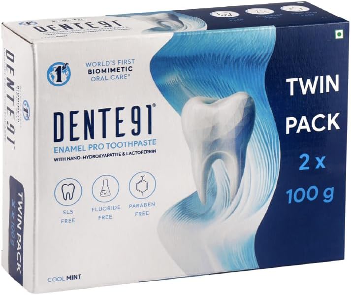Dente91 Enamel Pro Toothpaste| Sensitivity Relief | Repairs Cavities | Fights Gum Disease | Reduces Bad Breath | Strengthens Enamel | Pack of 2, 2 X 100g