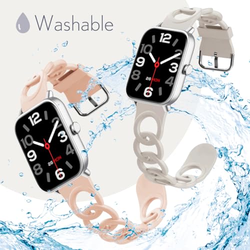LYSANDRA 3 Pack Correas de silicona 22mm para reloj miniatura 4