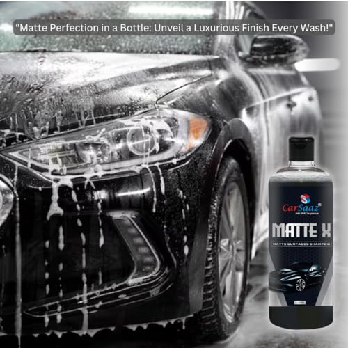 Image of CAR SAAZ Matte X Car & Bike Matte Wash Shampoo (1 Ltr) | Shampoo for Matte Painted Cars, Bikes | Safe for Matte Paint & Wraps | Wash & Shine | Protective, pH Neutral, Super Suds, Highly Effective