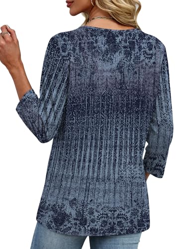 Image of XIEERDUO 3 /4 Length Sleeve Womens Tops V Neck T Shirts Summer Clothes Basic Blouses Dressy Casual 2026 Spring Outfits