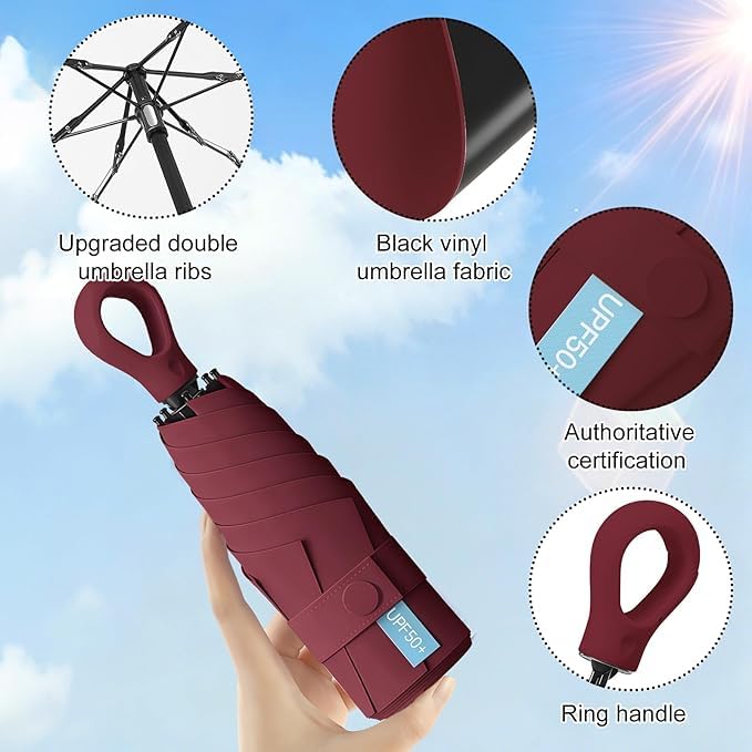 Image of Umbrella for Women | Umbrellas for Men | UV Coated 3 Fold Umbrella for Rain with Auto Open and Close Small Printed Folding Travel-Foldable Windshield