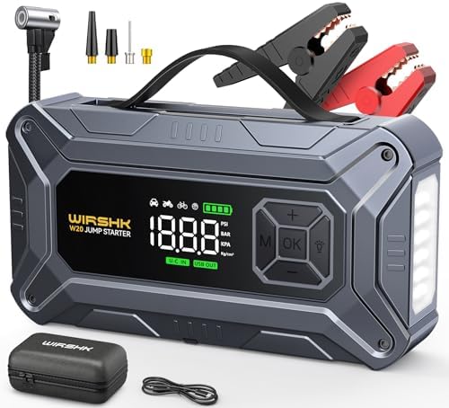 WIRSHK Arrancador de Coche con Compresor de Aire, 8000A 160PSI Ar...