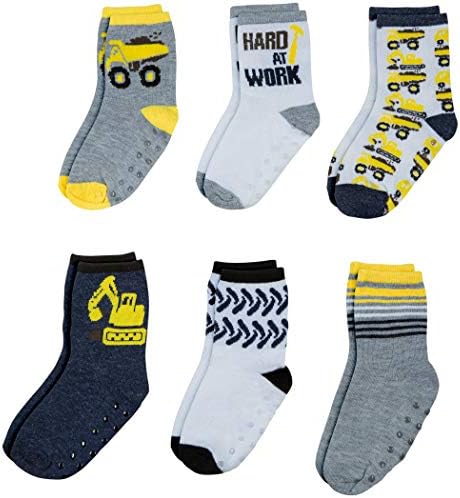 Peak 2 Peak Unisex 6-Pack Construction Ankle Socks - Size 2T-4T