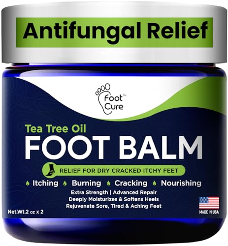 Antifungal Cream - For Itchy Feet and Skin Fungus Relief - Extra Strength Treatment for Athlete’s Foot, Ringworm, and Jock Itch. Moisturizer for Dry Cracked Feet infused with Tea Tree Oil Made in USA