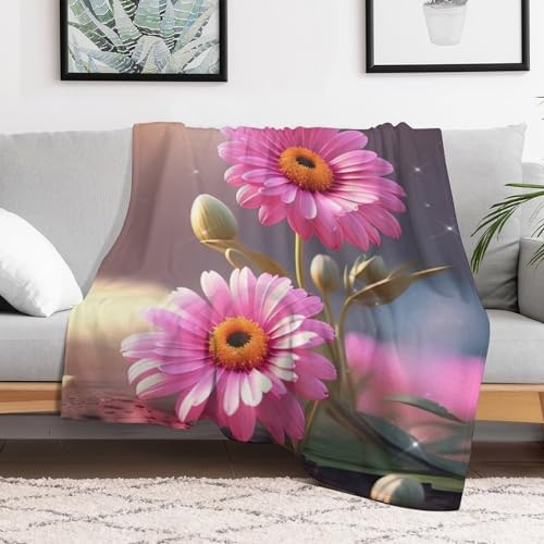 Manta de forro polar Blumes de 150x200 cm mullida para sofa 3