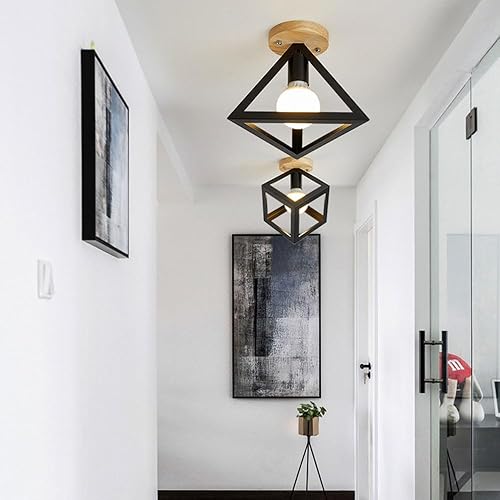 Miniatura 10 de RCIDOS Nordic - Lámpara de techo semiempotrada para el hogar, pasillo, montaje empotrado, E27, fácil de instalar, iluminación creativa para pasillo,