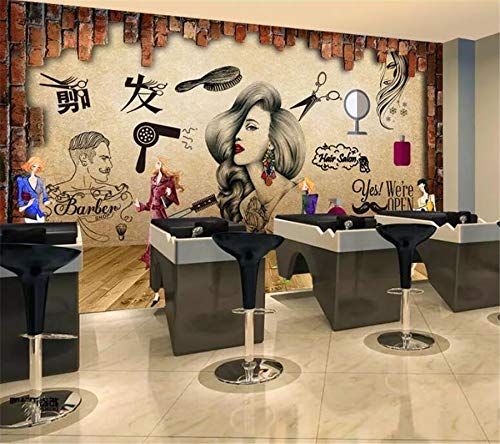 Woman Salon Wallpaper, Hairdresser And Beauty Salon Decor, Mural Decor, Woman Wallpaper, Floral Mural Art, Beauty Parlour Decals - View #5