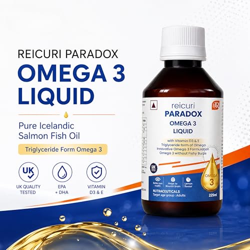 Image of Omega Liquid | Pure Icelandic Salmon Fish Oil | 1195mg Omega-3 EPA 678mg DHA 430mg + Vitamin D3 | Patented High-Absorption Triglyceride Form | No Fishy Burp | Heart, Brain & Joint Health